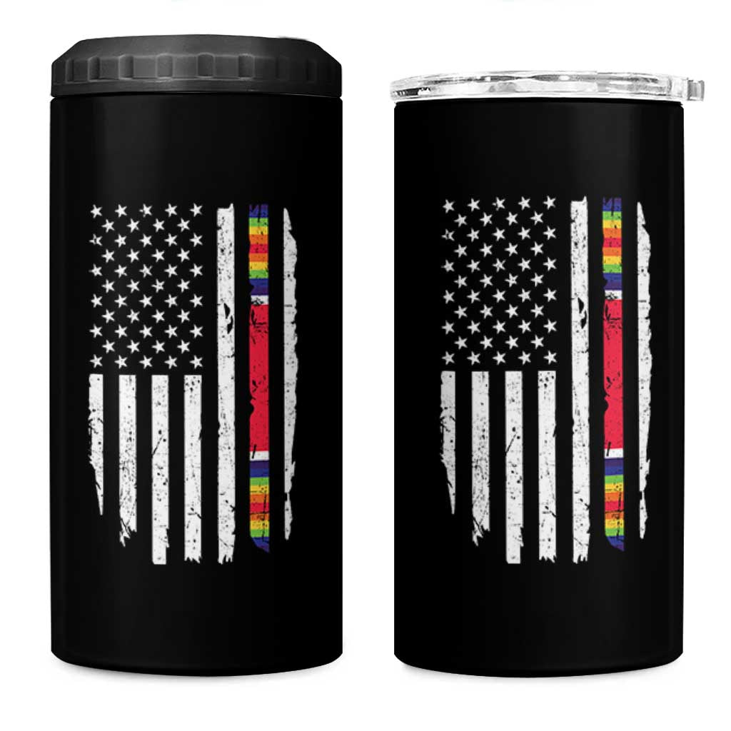WW2 World War II Vintage American Flag 4 in 1 Can Cooler Tumbler - Wonder Print Shop