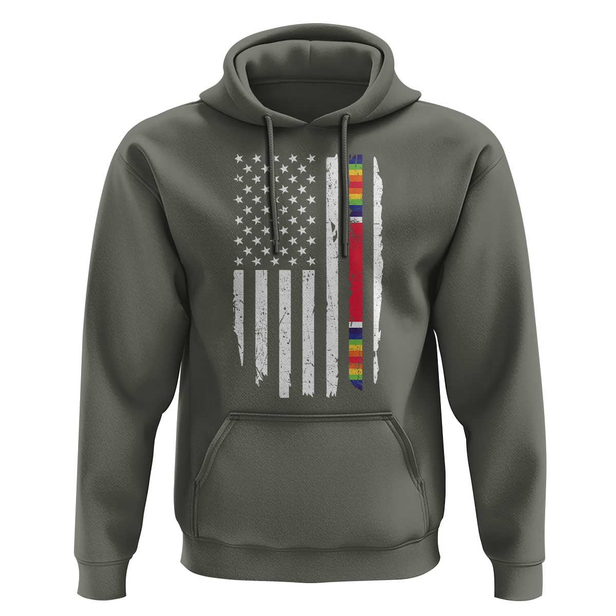 WW2 World War II Vintage American Flag Hoodie - Wonder Print Shop