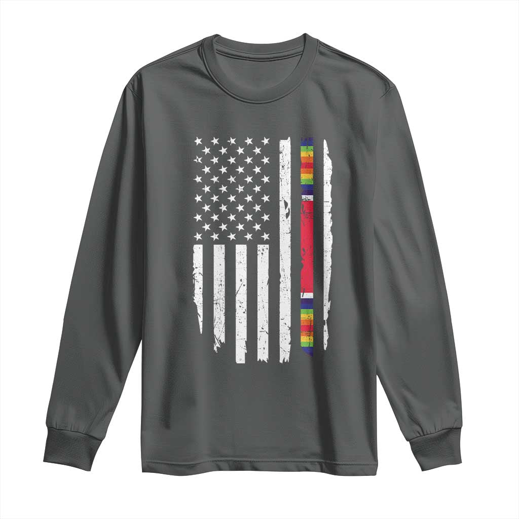 WW2 World War II Vintage American Flag Long Sleeve Shirt - Wonder Print Shop