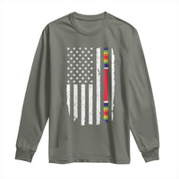 WW2 World War II Vintage American Flag Long Sleeve Shirt - Wonder Print Shop