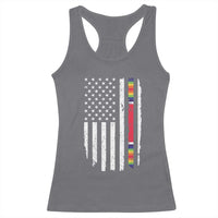 WW2 World War II Vintage American Flag Racerback Tank Top - Wonder Print Shop