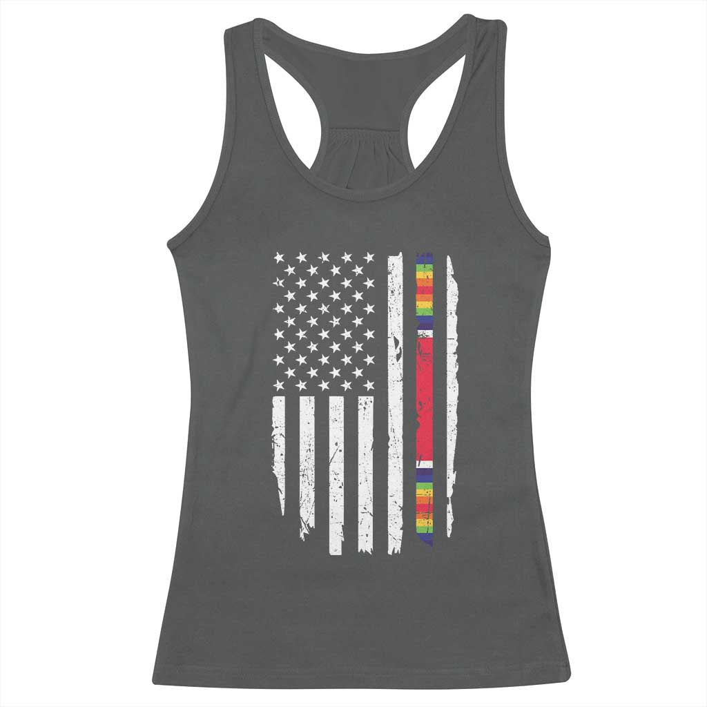 WW2 World War II Vintage American Flag Racerback Tank Top - Wonder Print Shop
