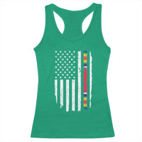 WW2 World War II Vintage American Flag Racerback Tank Top - Wonder Print Shop