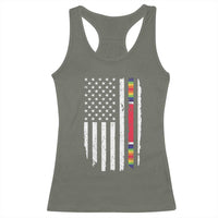 WW2 World War II Vintage American Flag Racerback Tank Top - Wonder Print Shop