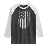 WW2 World War II Vintage American Flag Raglan Shirt - Wonder Print Shop
