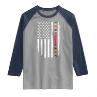 WW2 World War II Vintage American Flag Raglan Shirt - Wonder Print Shop