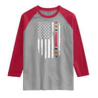 WW2 World War II Vintage American Flag Raglan Shirt - Wonder Print Shop