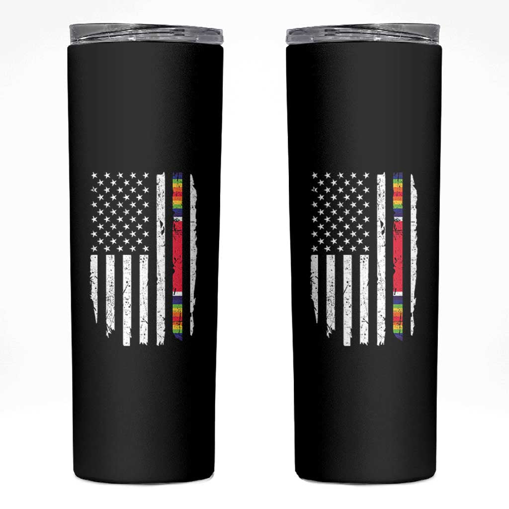 WW2 World War II Vintage American Flag Skinny Tumbler - Wonder Print Shop