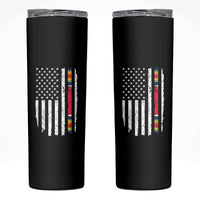 WW2 World War II Vintage American Flag Skinny Tumbler - Wonder Print Shop
