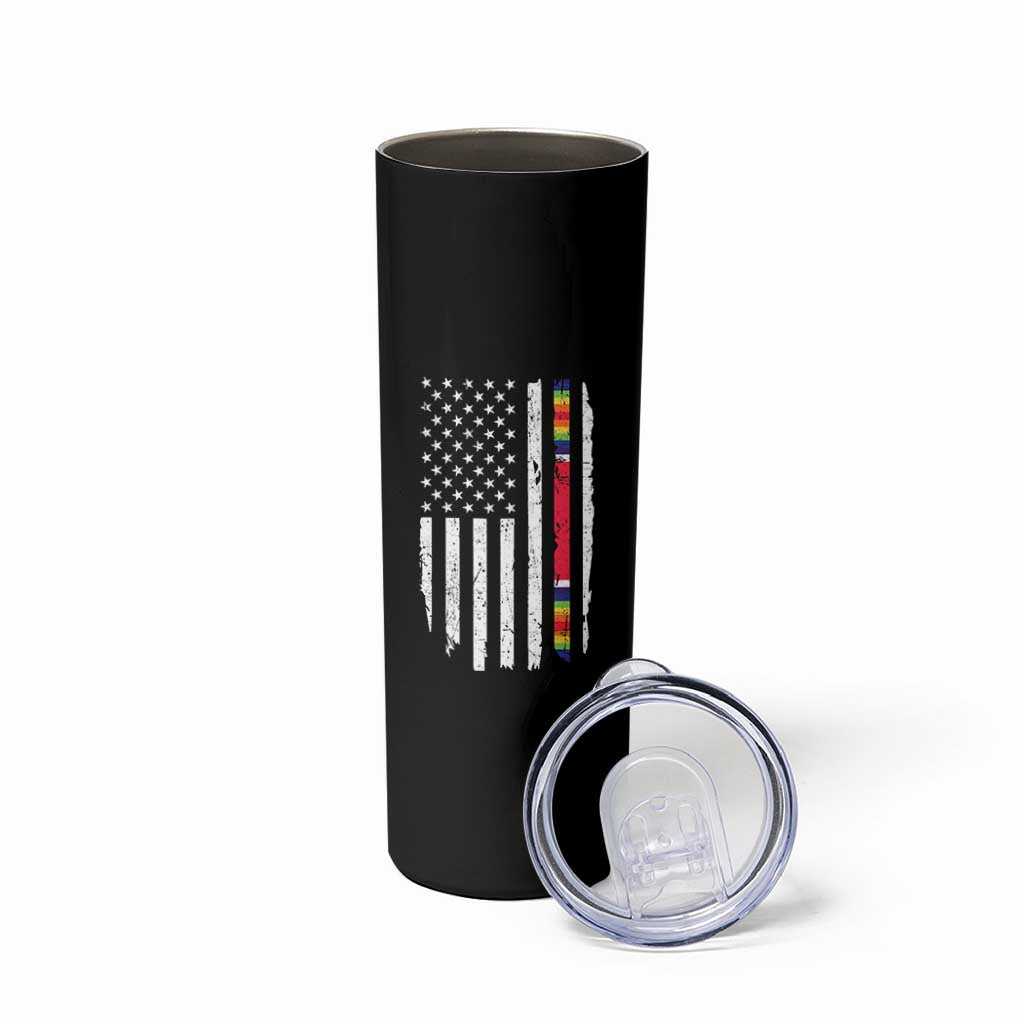 WW2 World War II Vintage American Flag Skinny Tumbler - Wonder Print Shop