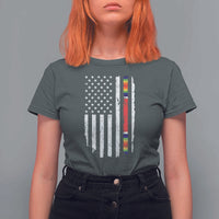 WW2 World War II Vintage American Flag T Shirt For Women - Wonder Print Shop