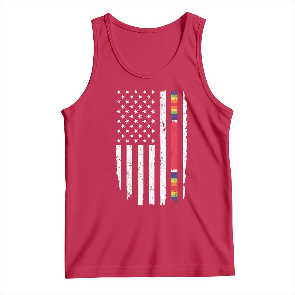 WW2 World War II Vintage American Flag Tank Top - Wonder Print Shop