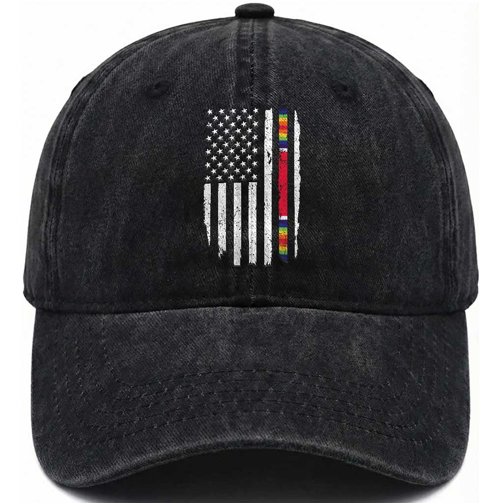 WW2 World War II Vintage American Flag Washed Cotton Baseball Cap