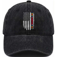 WW2 World War II Vintage American Flag Washed Cotton Baseball Cap