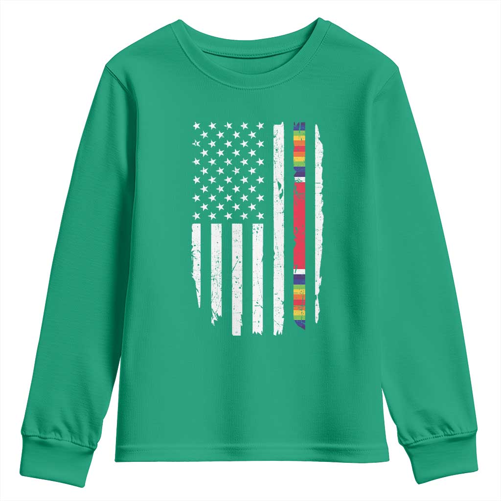 WW2 World War II Vintage American Flag Youth Sweatshirt - Wonder Print Shop
