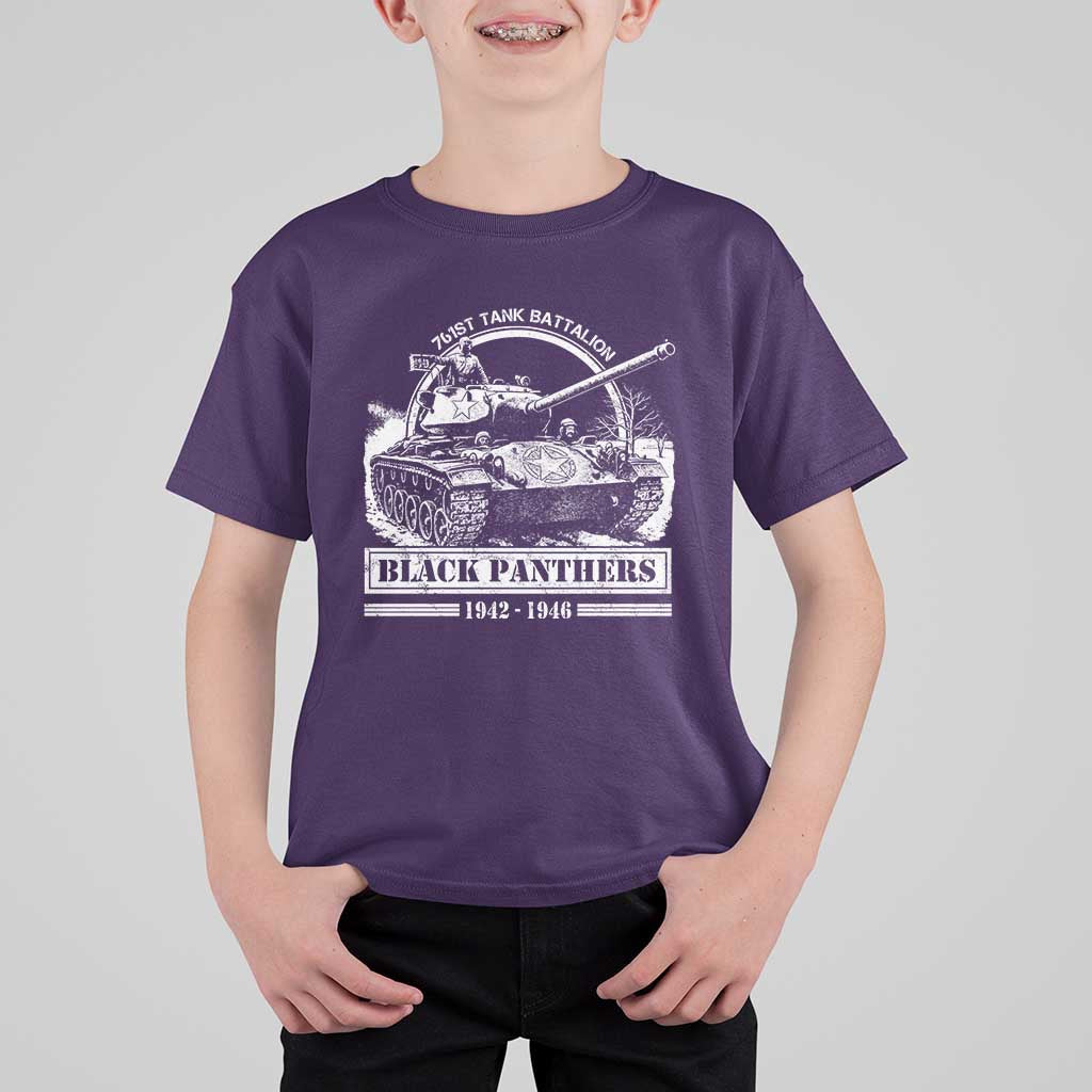 Black Panthers 761st Tank Battalion T Shirt For Kid WW2 Heroes Black History Month