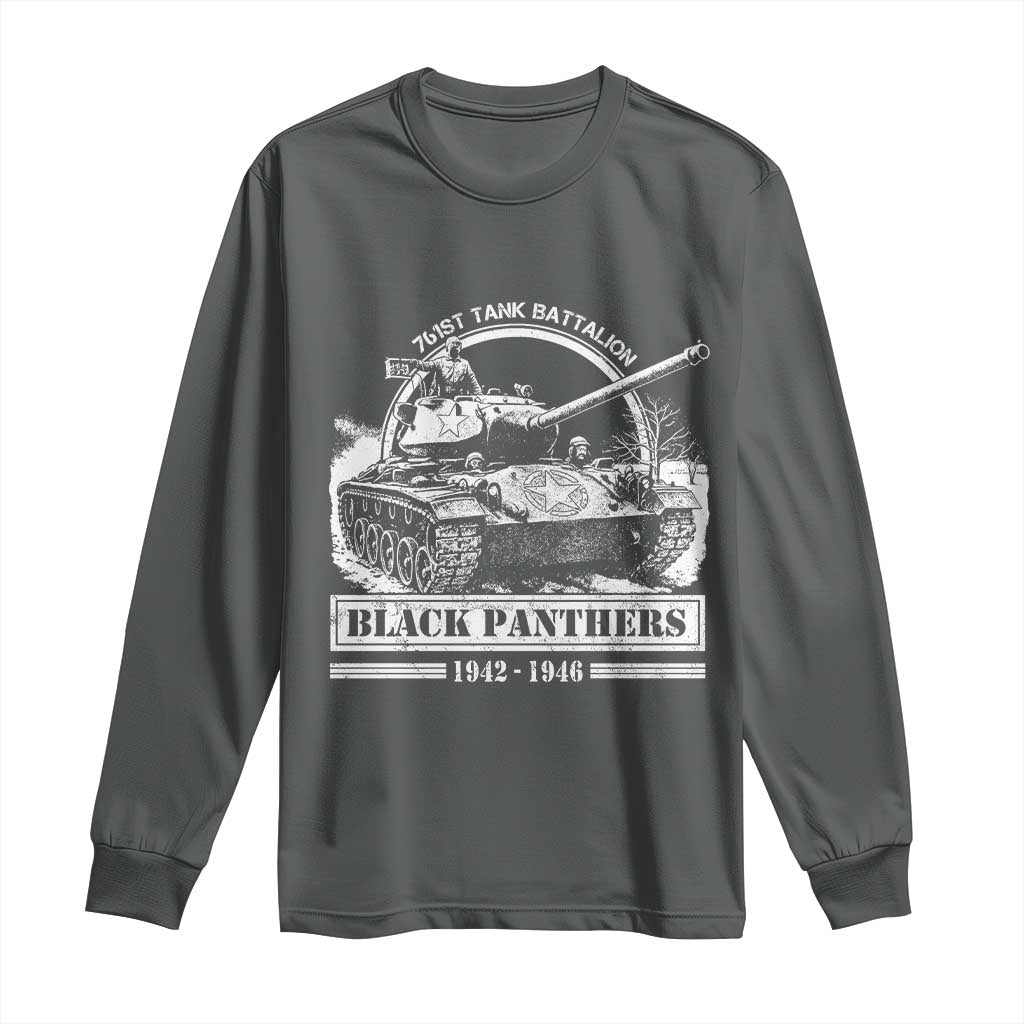 Black Panthers 761st Tank Battalion Long Sleeve Shirt WW2 Heroes Black History Month