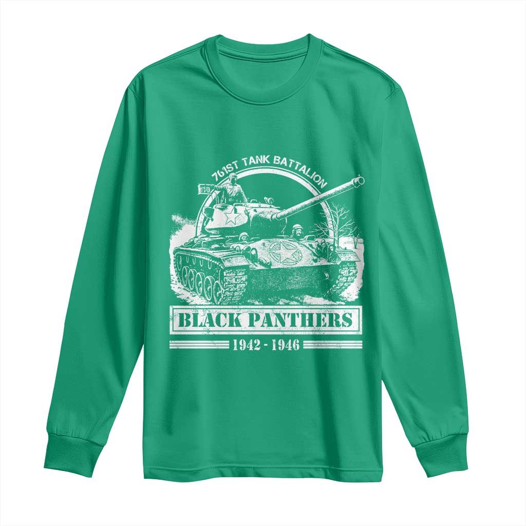 Black Panthers 761st Tank Battalion Long Sleeve Shirt WW2 Heroes Black History Month