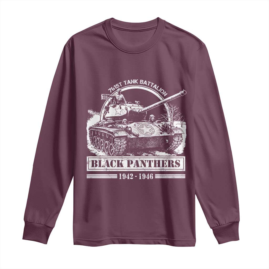 Black Panthers 761st Tank Battalion Long Sleeve Shirt WW2 Heroes Black History Month