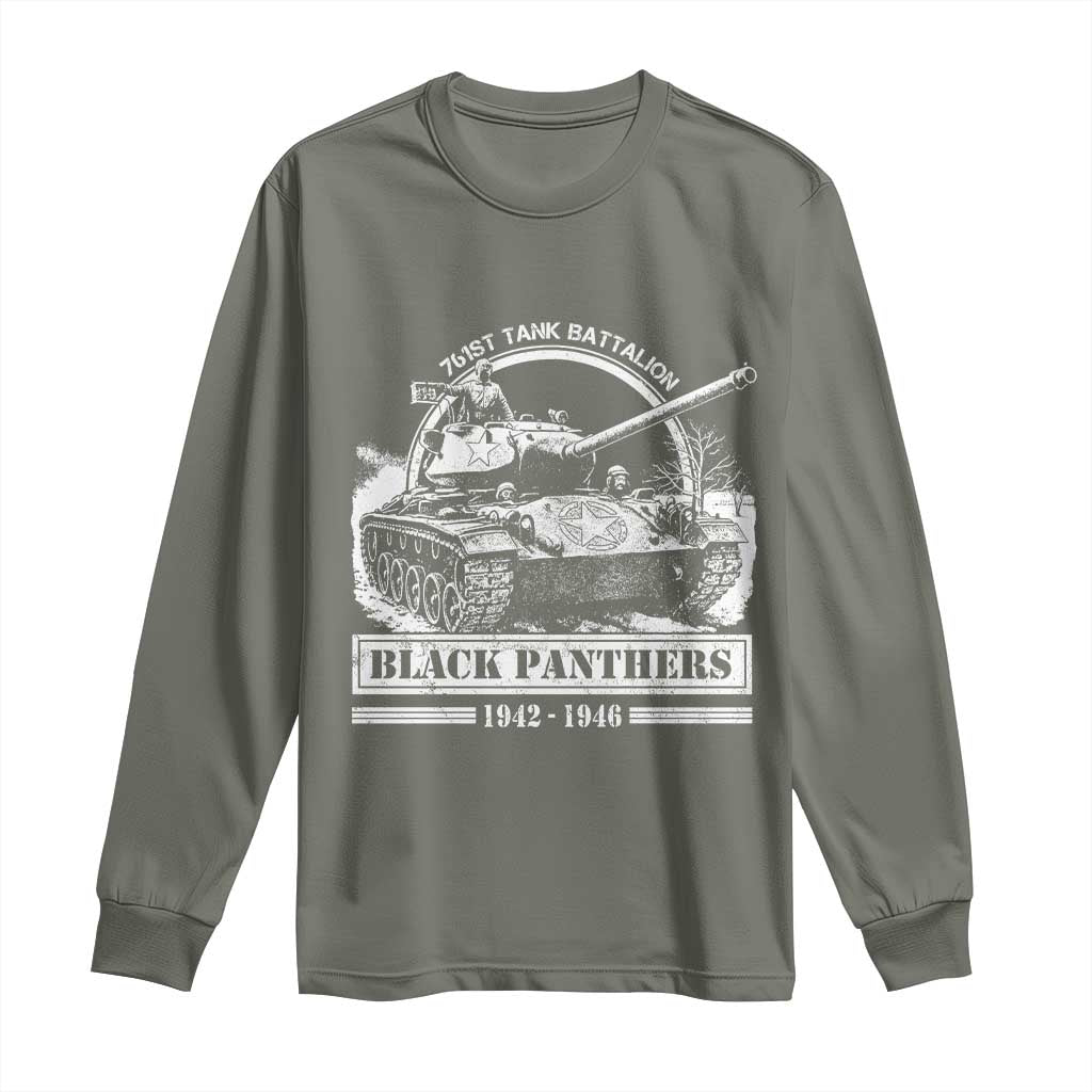 Black Panthers 761st Tank Battalion Long Sleeve Shirt WW2 Heroes Black History Month