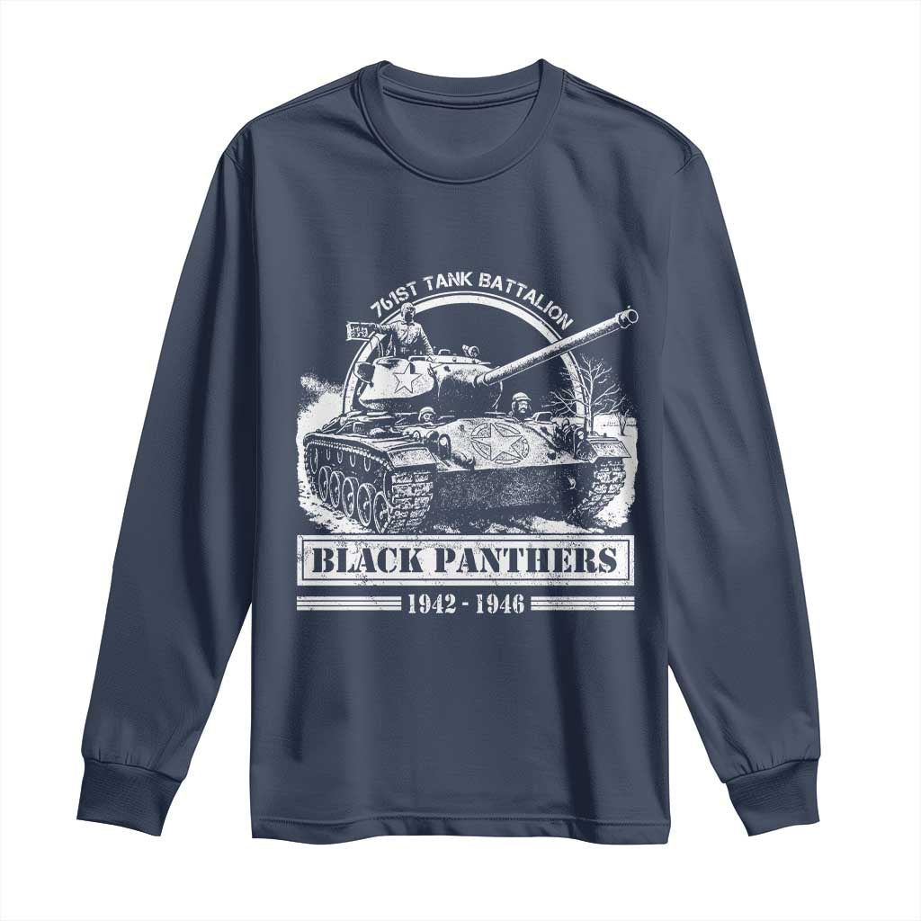 Black Panthers 761st Tank Battalion Long Sleeve Shirt WW2 Heroes Black History Month