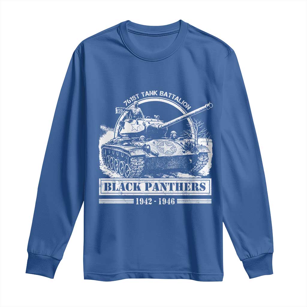 Black Panthers 761st Tank Battalion Long Sleeve Shirt WW2 Heroes Black History Month