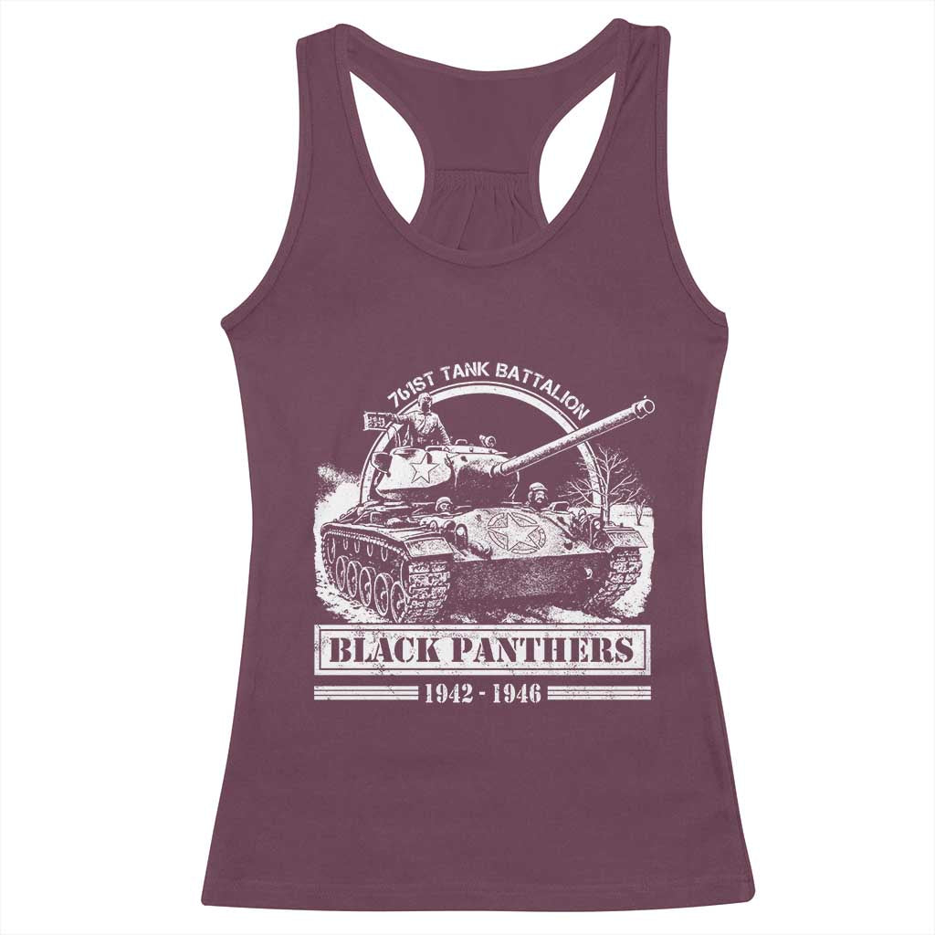 Black Panthers 761st Tank Battalion Racerback Tank Top WW2 Heroes Black History Month