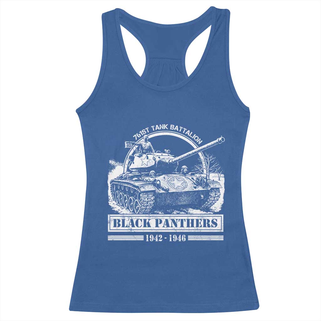 Black Panthers 761st Tank Battalion Racerback Tank Top WW2 Heroes Black History Month