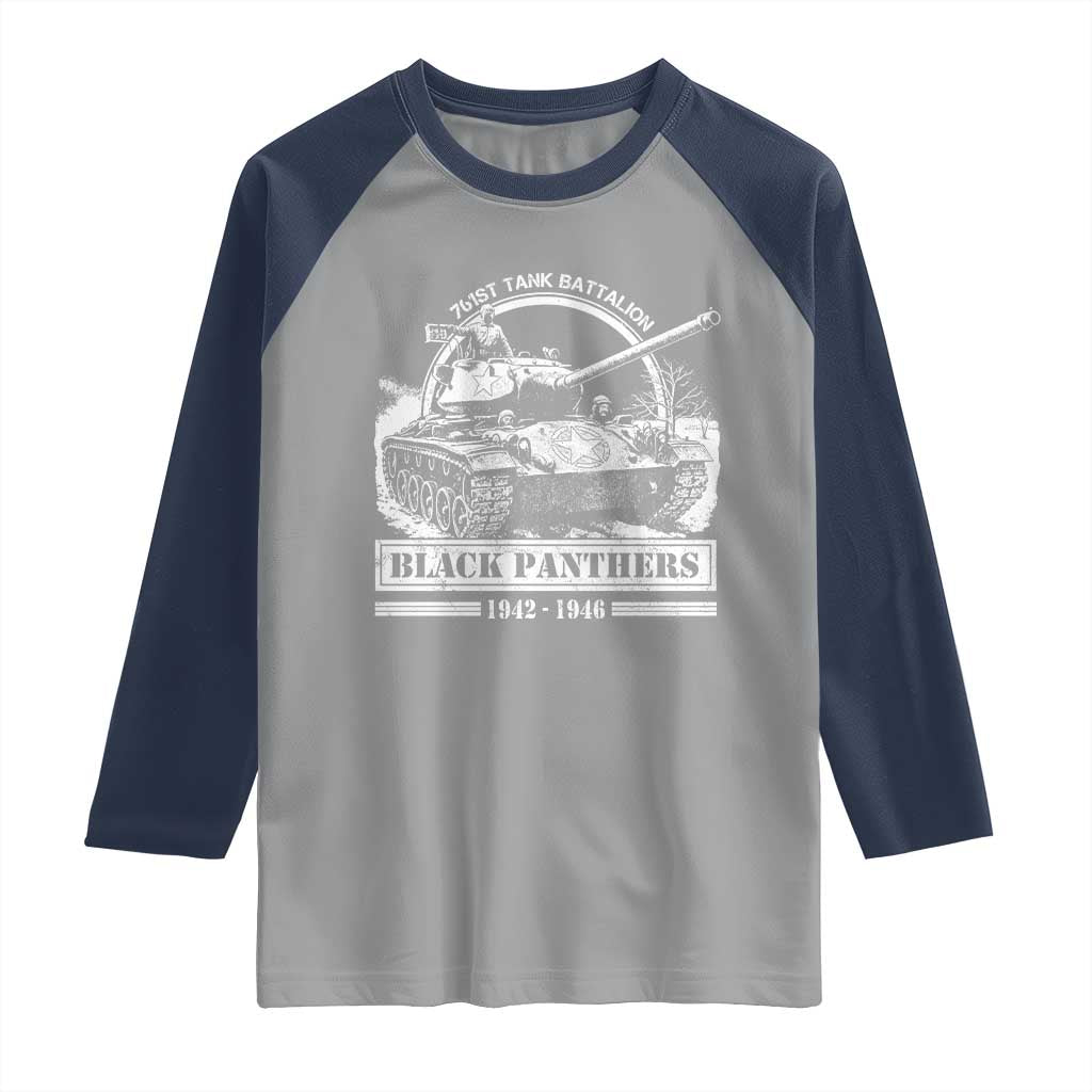 Black Panthers 761st Tank Battalion Raglan Shirt WW2 Heroes Black History Month
