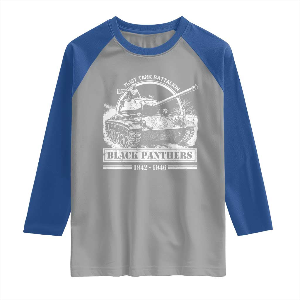 Black Panthers 761st Tank Battalion Raglan Shirt WW2 Heroes Black History Month