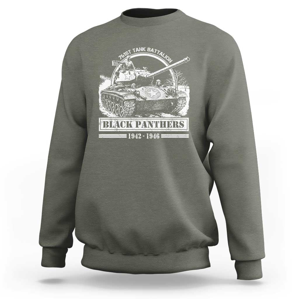 Black Panthers 761st Tank Battalion Sweatshirt WW2 Heroes Black History Month