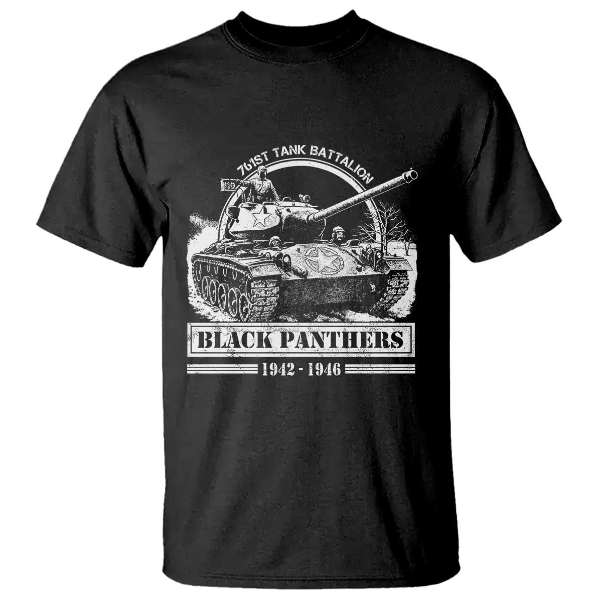 Black Panthers 761st Tank Battalion T Shirt WW2 Heroes Black History Month