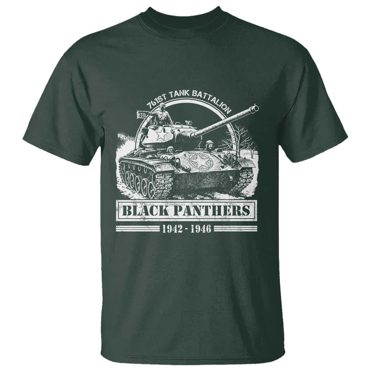 Black Panthers 761st Tank Battalion T Shirt WW2 Heroes Black History Month