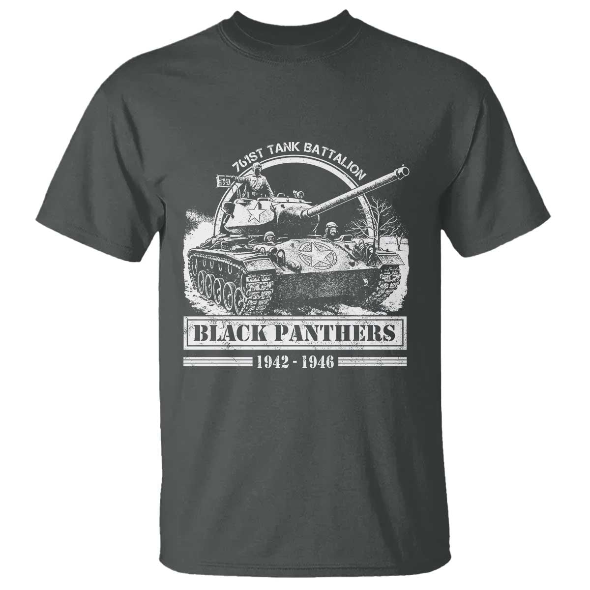 Black Panthers 761st Tank Battalion T Shirt WW2 Heroes Black History Month