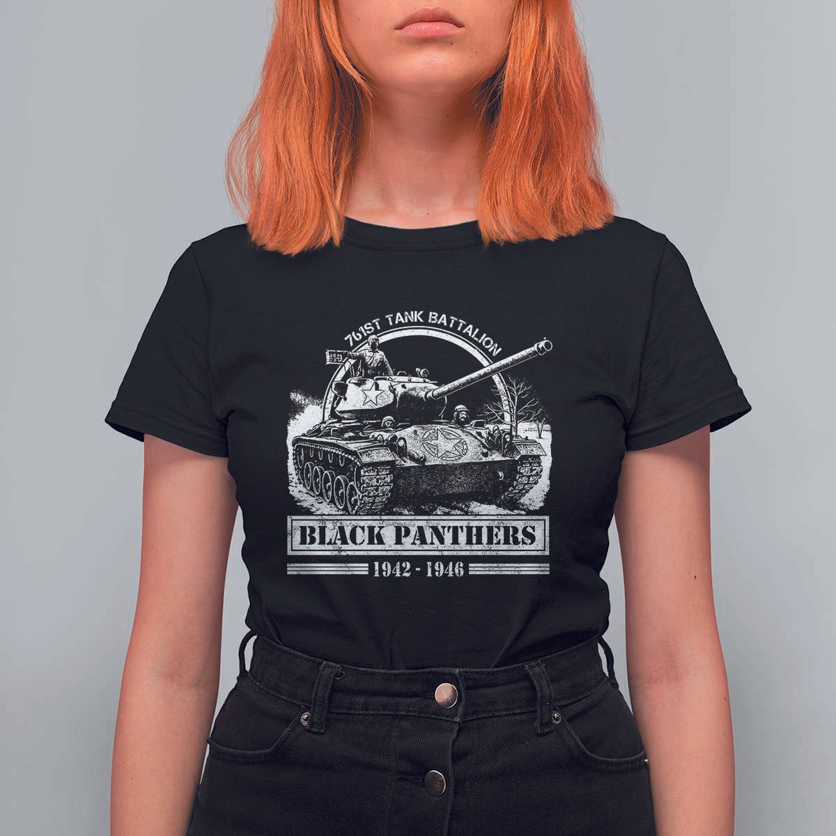 Black Panthers 761st Tank Battalion T Shirt For Women WW2 Heroes Black History Month