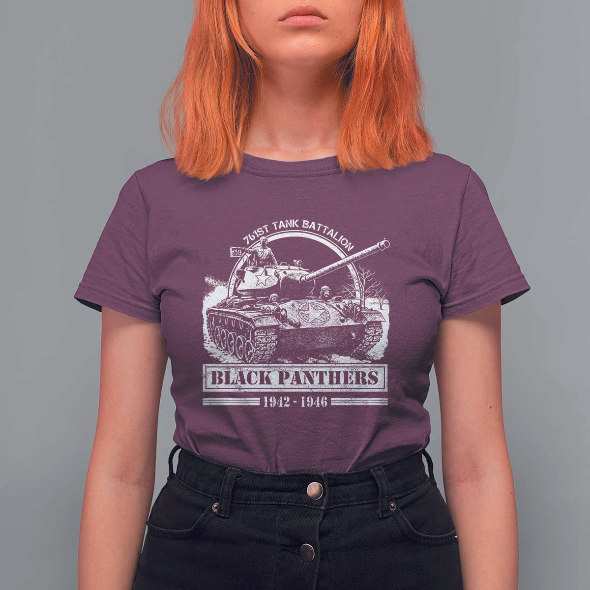 Black Panthers 761st Tank Battalion T Shirt For Women WW2 Heroes Black History Month