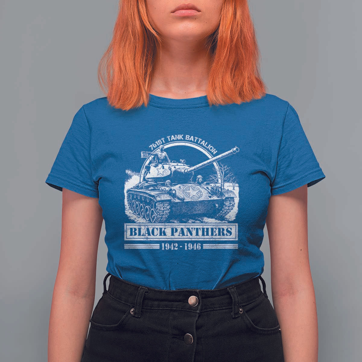 Black Panthers 761st Tank Battalion T Shirt For Women WW2 Heroes Black History Month