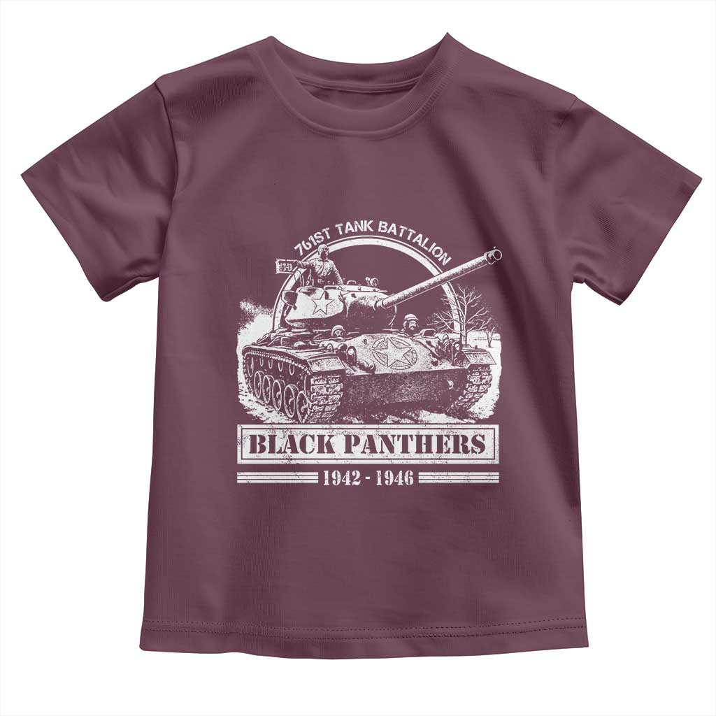 Black Panthers 761st Tank Battalion Toddler T Shirt WW2 Heroes Black History Month