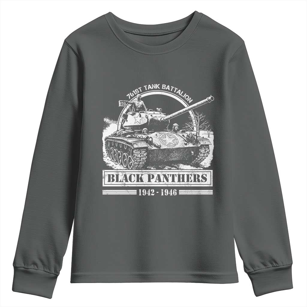 Black Panthers 761st Tank Battalion Youth Sweatshirt WW2 Heroes Black History Month