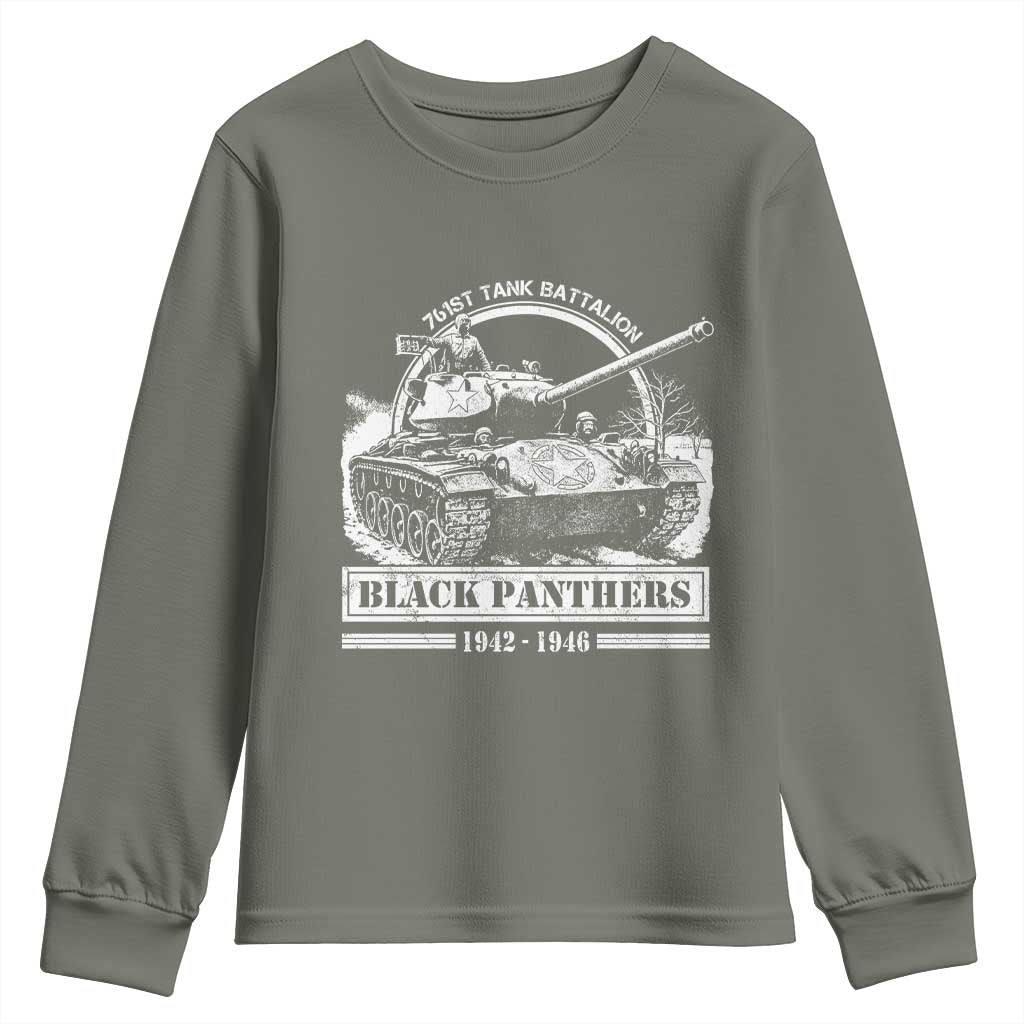 Black Panthers 761st Tank Battalion Youth Sweatshirt WW2 Heroes Black History Month