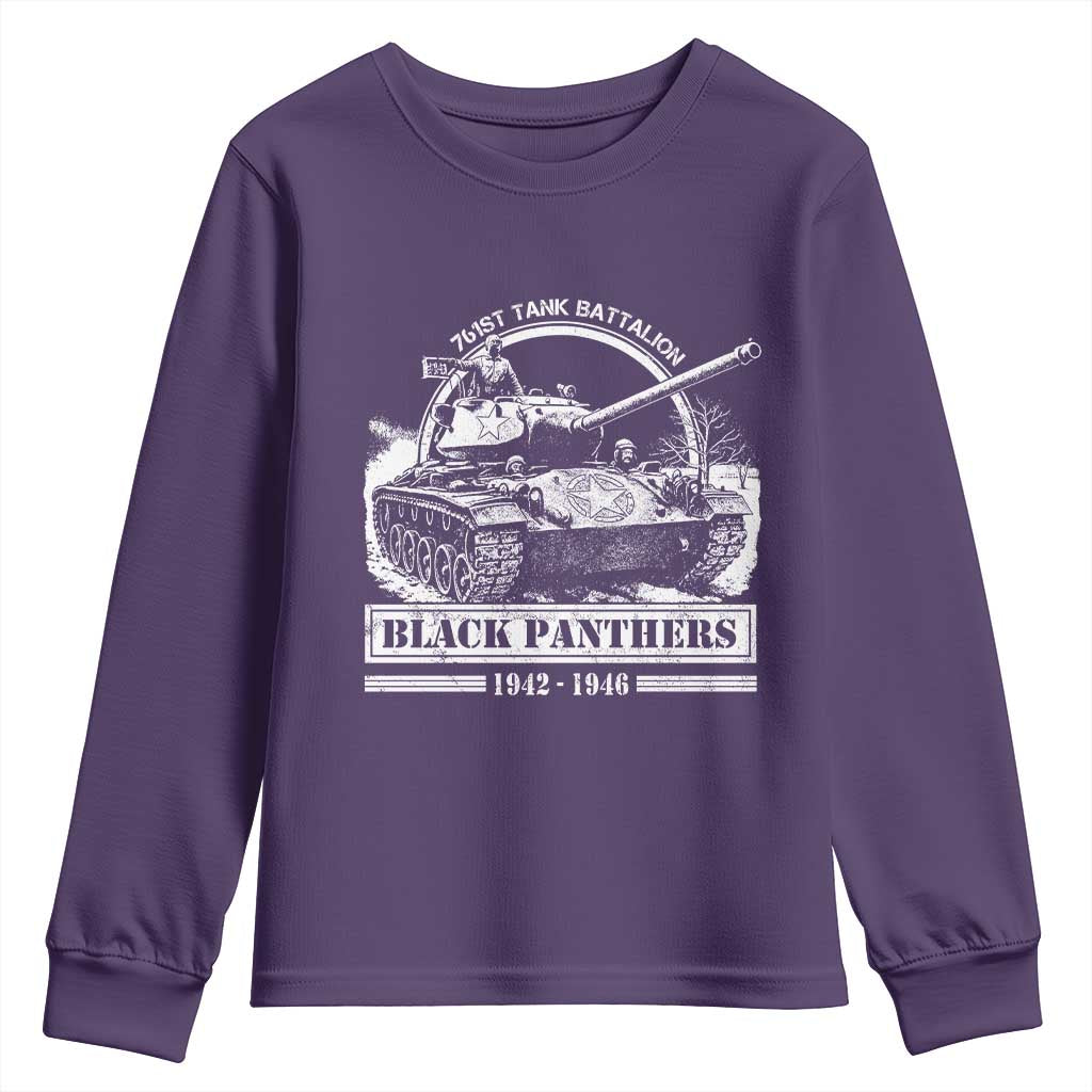 Black Panthers 761st Tank Battalion Youth Sweatshirt WW2 Heroes Black History Month