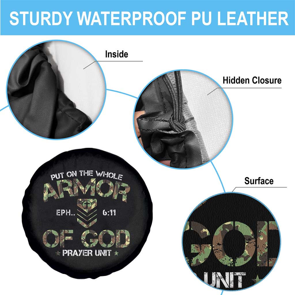 Put On The Whole Armor Of God Prayer Unit Spare Tire Cover Ephesians 6:11 Christian Army - Wonder Print Shop