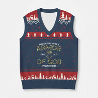 Put On The Whole Armor Of God Prayer Unit V-Neck Knit Sweater Vest Ephesians 6:11 Christian Army - Wonder Print Shop