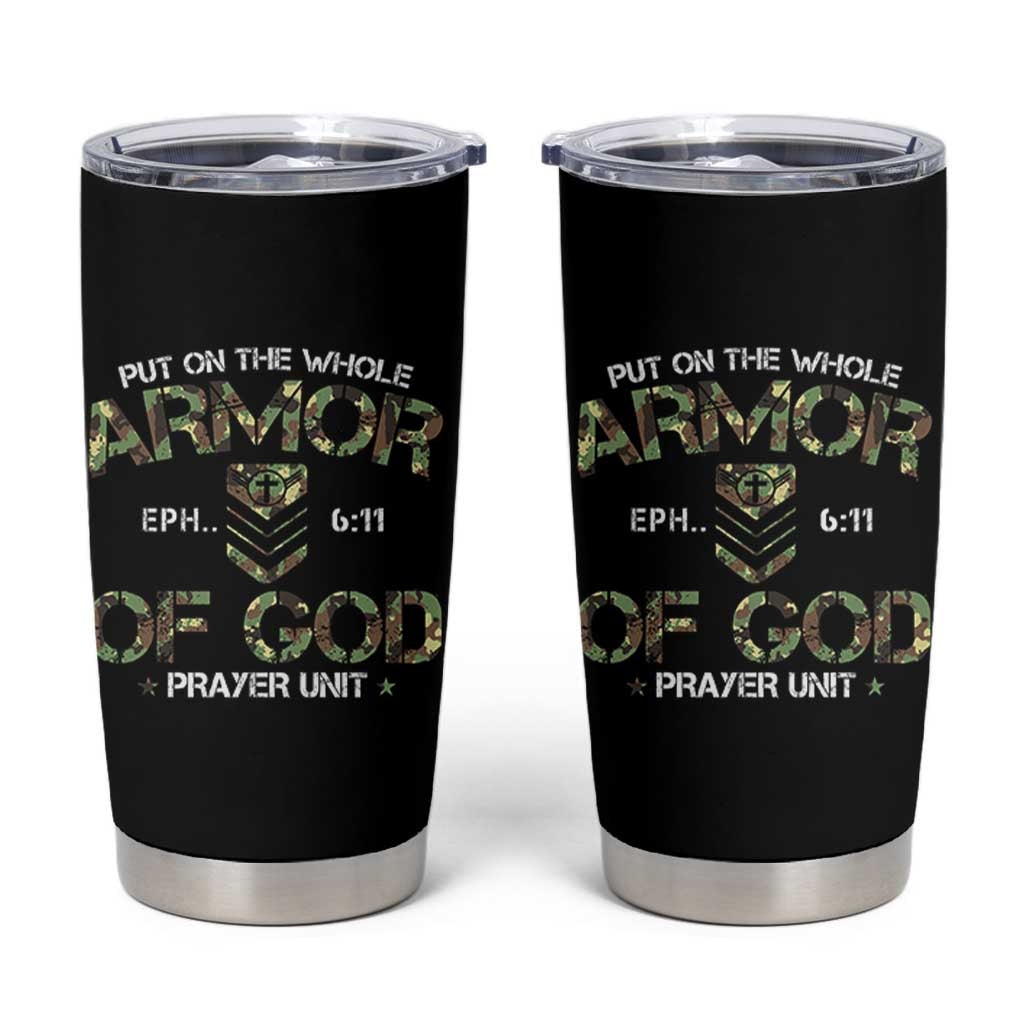 Put On The Whole Armor Of God Prayer Unit Tumbler Cup Ephesians 6:11 Christian Army - Wonder Print Shop