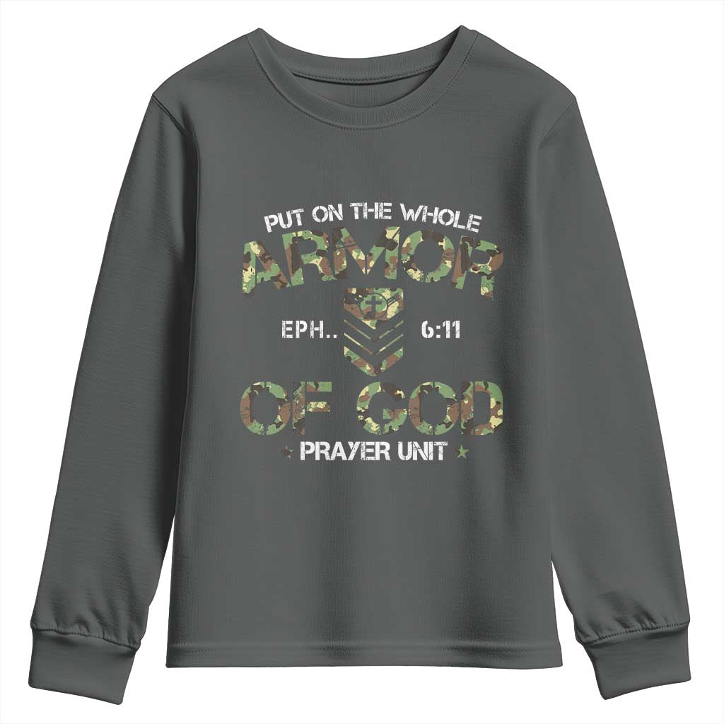 Put On The Whole Armor Of God Prayer Unit Youth Sweatshirt Ephesians 6:11 Christian Army - Wonder Print Shop