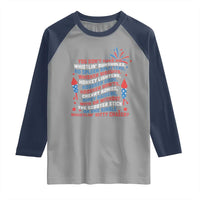 Funny You Dont Have No Whistlin Bungholes Raglan Shirt USA Flag 4th Of July