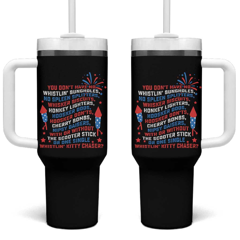 Funny You Dont Have No Whistlin Bungholes Tumbler With Handle USA Flag 4th Of July