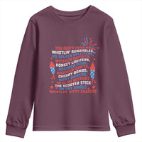 Funny You Dont Have No Whistlin Bungholes Youth Sweatshirt USA Flag 4th Of July