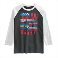Funny You Dont Have No Whistlin Bugholes Raglan Shirt 4th Of July American Flag