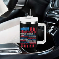 Funny You Dont Have No Whistlin Bugholes Tumbler With Handle 4th Of July American Flag